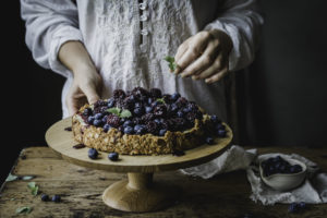 A wonderful cheesecake with berries from the garden.